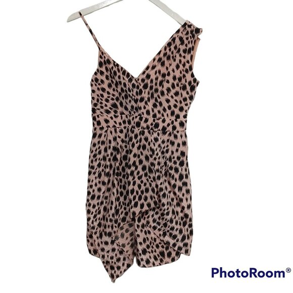 BCBGeneration Mini Dress One Shoulder Cocktail Dress Animal Print Womens 2 - Picture 1 of 11